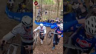 Caída Mathieu Van Der Poel en el Mundial de Ciclismo Glasgow 2023 MTB Élite [upl. by Shuping201]