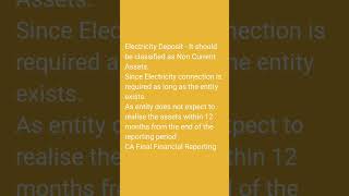 Electricity Deposit  Non Current Assets shortsfeed shorts short cafinal cafinalnew cafinalfr [upl. by Edaj]