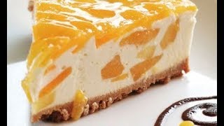 Cheesecake de durazno sin horno  Pay de queso con duraznos  Rony en casa [upl. by Attenrad]