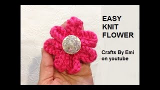 KNIT AN EASY FLOWER KNITTING FOR BEGINNERS 2721 [upl. by Akira892]