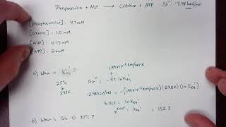 Delta G biochemistry calculation [upl. by Mazman]