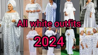 Classy white lace boubou styles for rich auntiesAfrican dresses for ladiesAfrican fashion styles [upl. by Atikan]