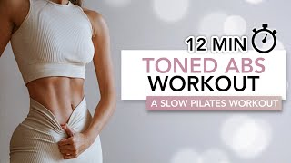 12 MIN TONED ABS PILATES WORKOUT  Pilates For A Flat Belly amp Strong Core  Eylem Abaci [upl. by Dlorej28]