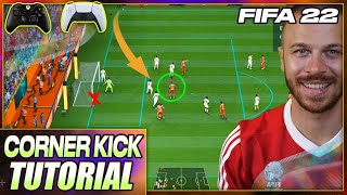 FIFA 22 MOST EFFECTIVE CORNER KICK TECHNIQUE TUTORIAL HOW TO SCORE EASY GOALS FROM CORNER KICKS [upl. by Laefar676]