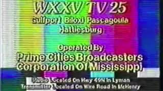 WXXVTV 25 Gulfport MS Station Sign Off 1992 [upl. by Ahsimin876]