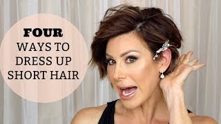 STYLING SHORT HAIR 4 Hairstyles with Curls amp Updos That Dress Up Your Hair [upl. by Netfa]