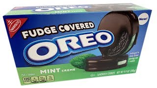 OREO Fudge Covered Mint Cookies  Unwrapping [upl. by Seuqirdor]