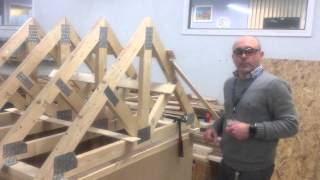 Erecting a roof Part 2  Installing the trusses [upl. by Crean288]