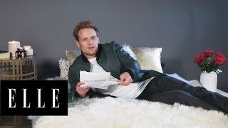 Outlanders Sam Heughan Reads His Thirstiest Tweets  ThirstTweets  ELLE [upl. by Hasile547]