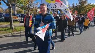 Manifestation intersyndicale mardi 1er octobre 2024 à Pontivy [upl. by Xymenes]