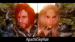 STYLISH HAIR  Skyrim Mods  ApachiiSkyHair [upl. by Nanyk]