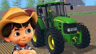 John Deere tractor  Tractor video for kids  Cartoon [upl. by Thorbert796]