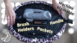 Reviewing The Flat Lay Co Lazy Drawstring Magic Makeup Bag  Best Makeup Bag for Busy Moms [upl. by Gosnell395]