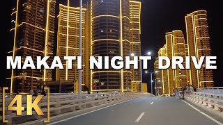 Makati City Night Driving Tour  Rockwell Center  4K  Philippines [upl. by Enirak95]