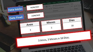 COMO CALCULAR DIAS MESES E ANOS ENTRE DUAS DATAS NO EXCEL Versão Atualizada [upl. by Mendelson]