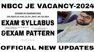 NBCC JE VACANCY2024 UPDATESNBCC JE NEW UPDATESNBCC JE OFFICIAL EXAM SYLLABUSNBCC JE EXAM DTAE [upl. by Nosyt]