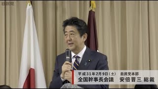 全国幹事長会議 安倍晋三総裁（201929） [upl. by Airamas]