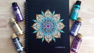 Guest painter shares a PRO TIP  Notebook Mandala Timelapse [upl. by Eibocaj]