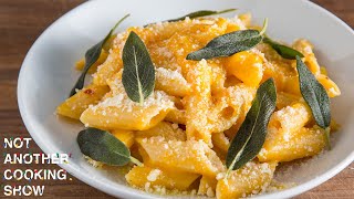 a creamy seasonal BUTTERNUT SQUASH PASTA with CRISPY SAGE [upl. by Nhoj]