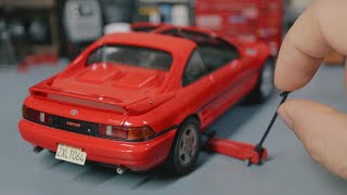 Toyota MR2 SW20 Model Car Full Build Step By Step FUJIMI [upl. by Ttenaj595]