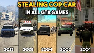 GTA  STEALING COP CAR IN ALL GTA GAMES [upl. by Ayotan]