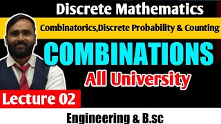 COMBINATORICS AND DISCRETE PROBABILITYCOUNTING  Combinations  LECTURE 02 DISCRETE MATHEMATICS [upl. by Edna]