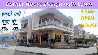 Small Simple Modern Corner House Design in India Corner house elevations design in india 170 Gaj [upl. by Aek]