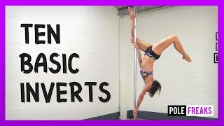 10 Basic Inverts  Upside Down Pole Dance Moves [upl. by Ewan]