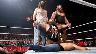 Roman Reigns amp Dean Ambrose vs Bray Wyatt amp Luke Harper Raw Aug 24 2015 [upl. by Ahsatel952]