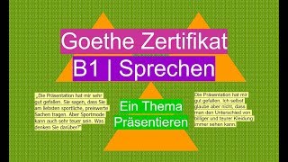 Ein Thema präsentieren amp Über ein Thema sprechen B1 [upl. by Eiramnerual]