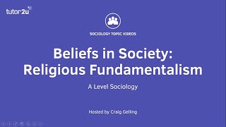 Religious Fundamentalism  Beliefs in Society  ALevel Sociology [upl. by Hallett]