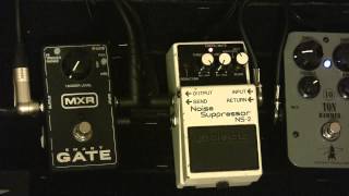 Boss Noise Suppressor Pedal Vs MXR Smart Gate Noise Gate  With Rockett 10 Ton Hammer [upl. by Fiedler379]