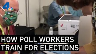 How Poll Workers Train for the Election  NBCLA [upl. by Cilurzo]