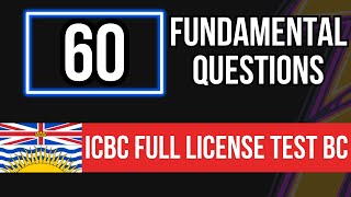 ICBC Full License Test British Columbia 60 Fundamental Questions [upl. by Wilterdink]