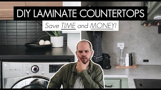 DIY Laminate Countertop at Home  Cutting Install Tools amp what NOT to do [upl. by Eniffit]