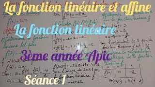 La fonction linéaire et la fonction affine séance 1 3ème année collège biof [upl. by Nahshu68]