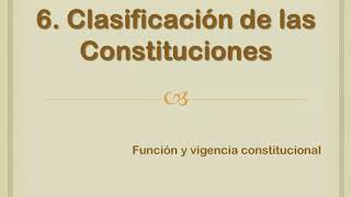 CDG 4 Tipos y clasificación de las Constituciones 1 [upl. by Pierette278]