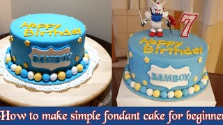 How to make fondant cake for beginners simple fondant cake step by step tutorial  Bake N Roll [upl. by Artek]