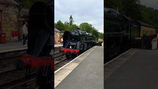 Class 9F Steam Train Arriving at Goathland Station [upl. by Grubb8]