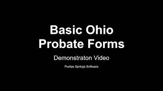 Basic Ohio Probate Forms Version 8 [upl. by Uhej673]