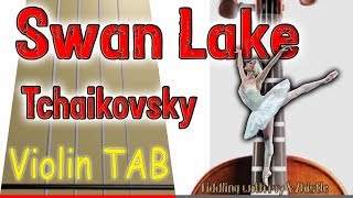 Swan Lake  Tchaikovsky  Violin  Play Along Tab Tutorial [upl. by Aryamo661]