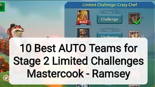 Lords mobile crazy chef stage 2 Mastercook Ramsey challenge fully auto [upl. by Llecrep]