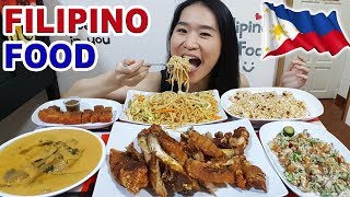 FILIPINO FOOD Crispy Pata Sisig Lechon Kawali Pancit Canton amp Kare Kare  Eating Show Mukbang [upl. by Yessej]