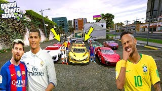 RONALDO MESSİ VE NEYMAR SÜPER LÜKS ARABA PAZARINA GİDİYOR  GTA 5 [upl. by Averil]