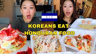 KOREAN SISTERS EAT HONDURAN FOOD 🇭🇳 [upl. by Nats550]