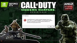 CoD Modern Warfare Remastered  Fatal Error  create2dtexture  Error Fix [upl. by Zurek]