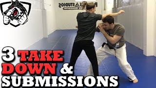 Grappling vs Striking 3 BJJ Takedowns amp Submissions [upl. by Onidranreb]