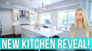 NEW KITCHEN REVEAL All White Marble Kitchen Remodel [upl. by Alcus]