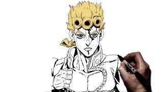 How to Draw Giorno Giovanna  Step by Step  JoJos bizarre Adventure [upl. by Ocnarf]