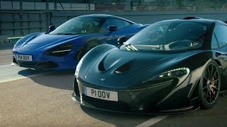 McLaren 720S vs McLaren P1  Top Gear Series 25  BBC [upl. by Hayyifas]